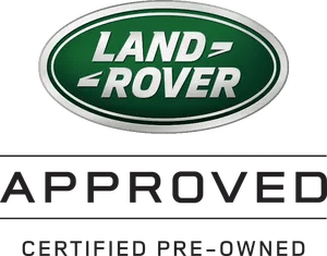 Land Rover logo with "Approved Certified Pre-Owned" text in green and black.